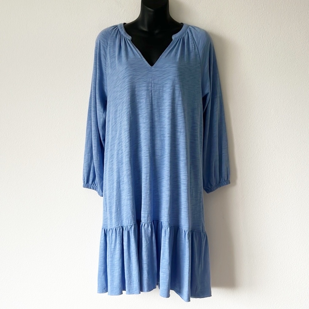 Lilla P Flame Modal 3/4 Sleeve Shirred Raglan Dress - Picture 16 of 16
